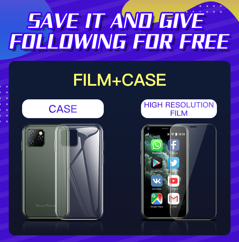 SOYES XS11 Mini Android 6.0 Cell Phones With 3D Glass Slim Body HD Camera Dual Sim Quad  Core Google Play Market Cute Smartphone