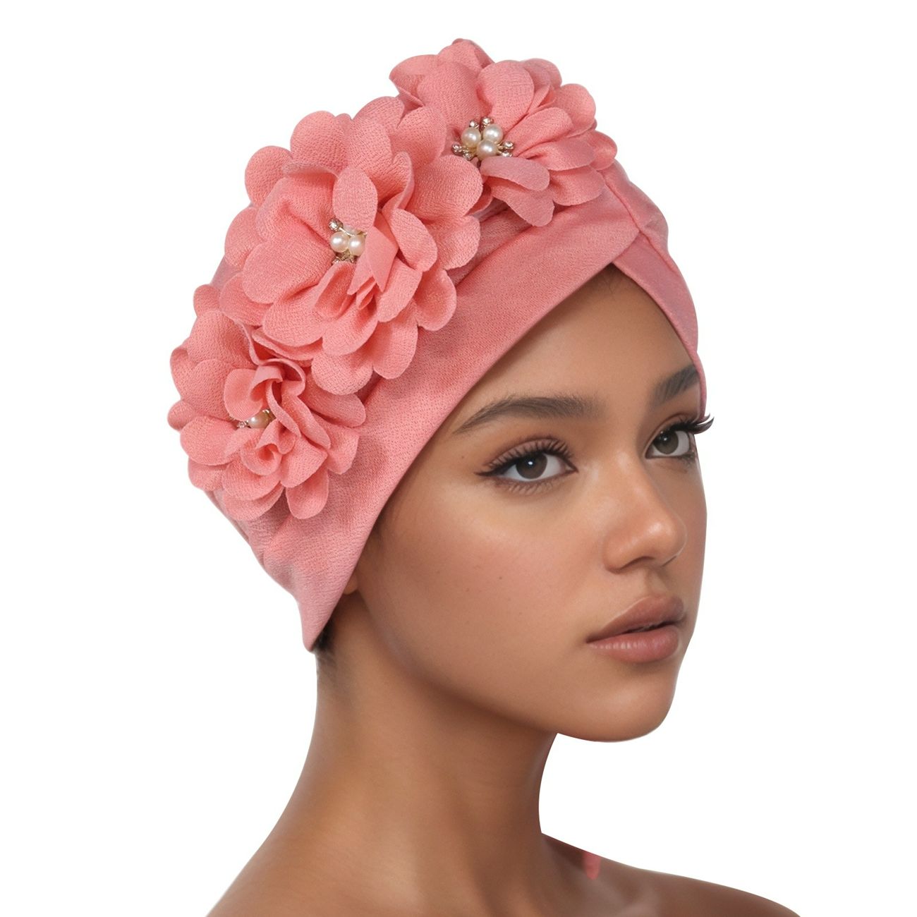 Fashion Selection Traditional Muslim Women's Headband Applique Fashion Casual HatPink