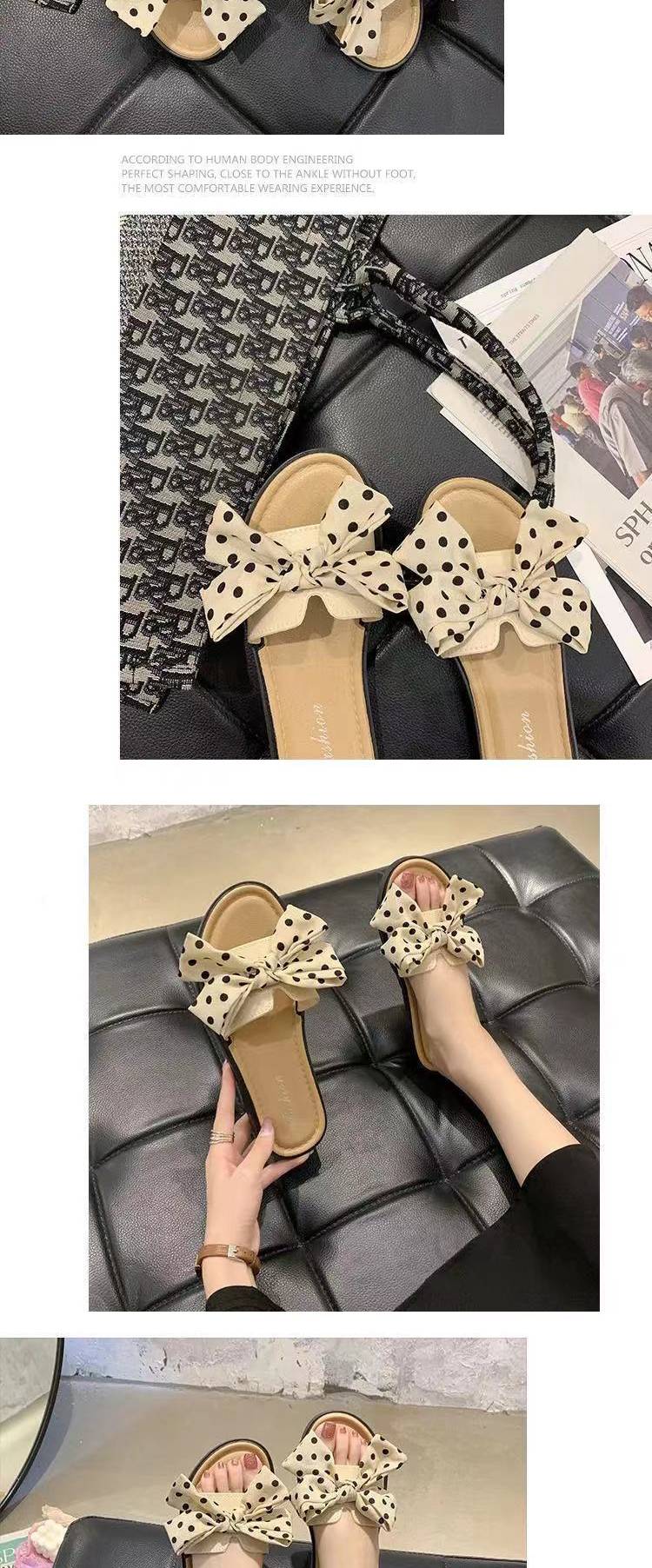 All-match non-slip one-word sandals and slippers