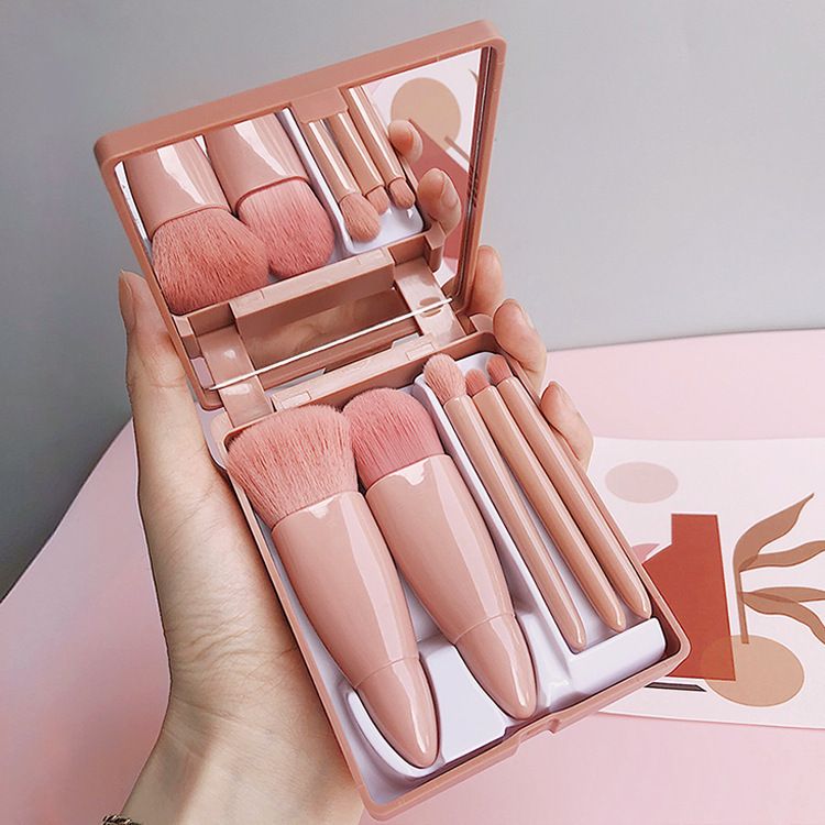 Makeup brushes kit with loose powder foundation make-up eyeliner brush makeup brush set with case mirror