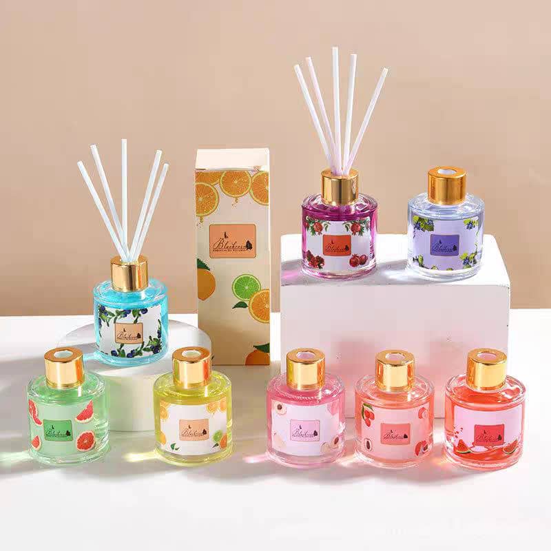 Fruit Scent Fireless Aromatherapy Bedroom Living Room Delicate Decoration Essential Oil Luxury Home Reed Diffuser Sticks Sets- 50ml