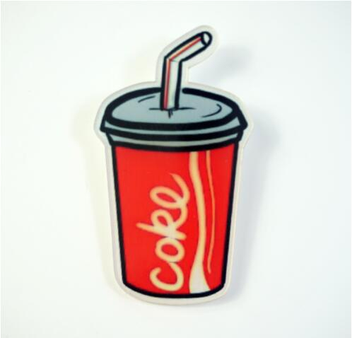 WELLHOME Harajuku cartoon eater badge Coke cooler creative brooch clothes bag small jewelry （2 PCS）