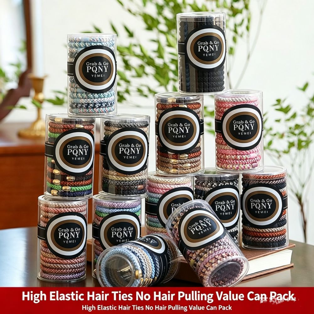 15Pcs Canned Elastic Hair Ties, High Stretch Thick Hair Rope, Durable Ponytail Holders, Fashion Braided Hair Accessories for Daily Hairstyle Decoration