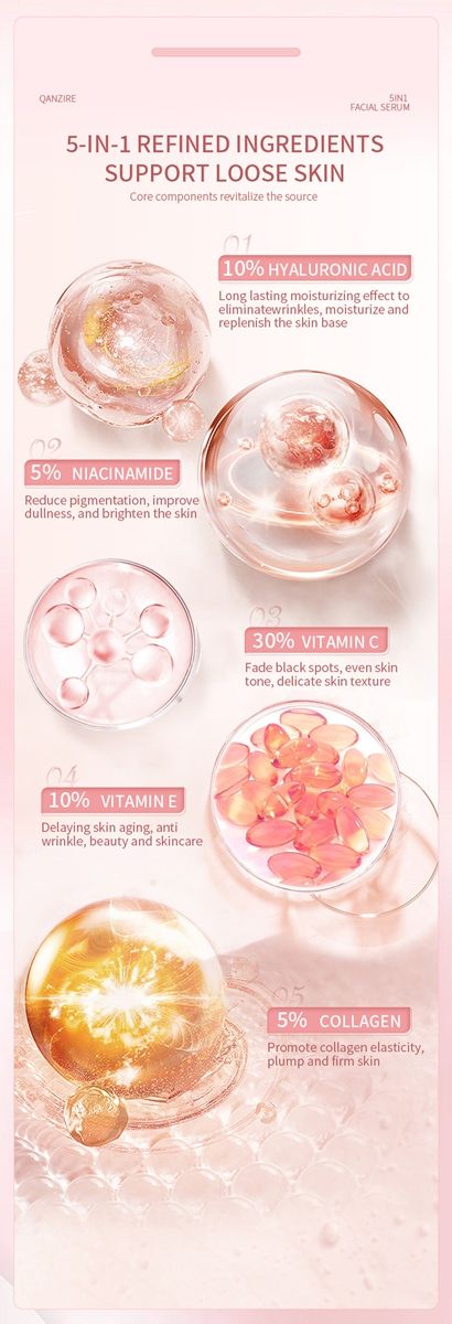5in1 serum essence to brighten skin tone 5 in 1 skin care facial vc essence