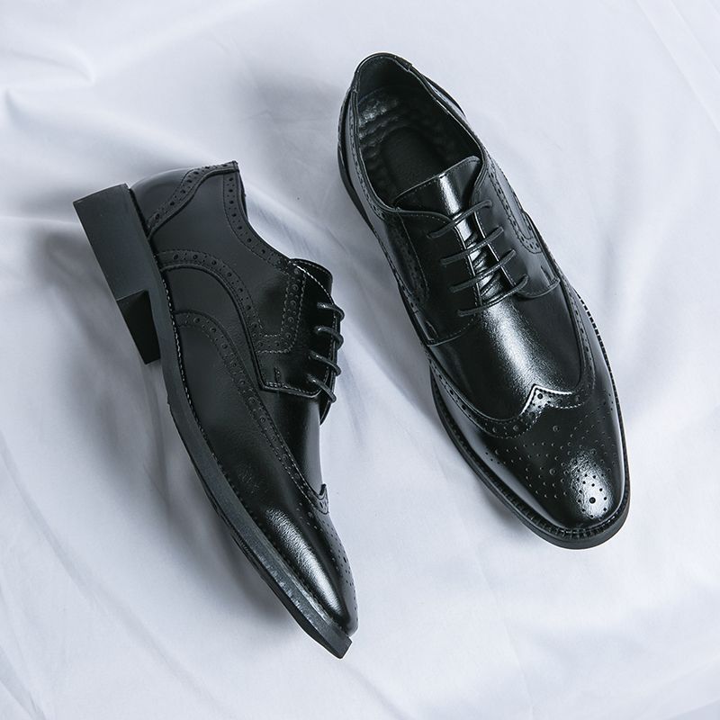 Men Oxford Brogue Leather Shoes Man Elegant Dress Formal Shoe Male Footwears The Suit For Official Office Wedding Party Business