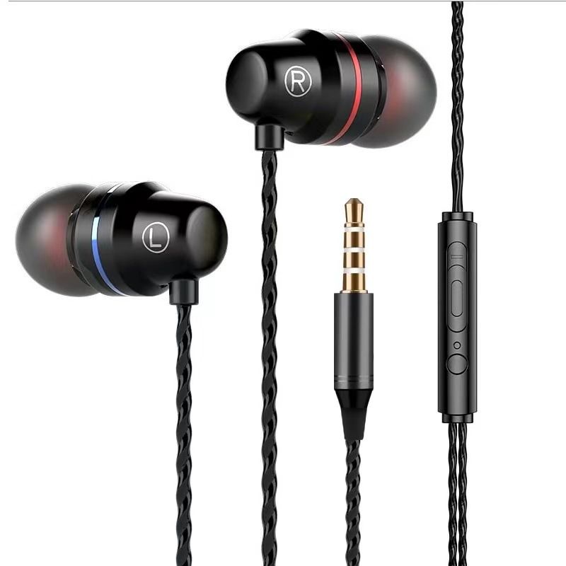 Wired Earphones Metal Earphones In Ear Wired Control Subwoofer Earphones