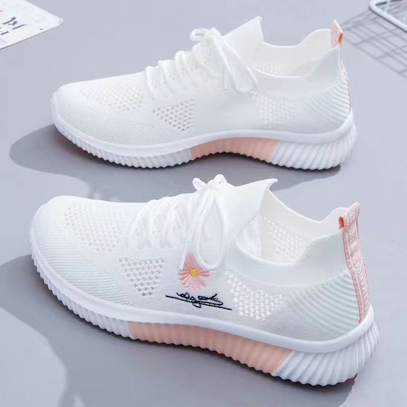 F58 Fashion New Round Toe Mesh Lace-up Sneakers, Breathable Flat-Heeled Mesh Shoes, Sports Shoes