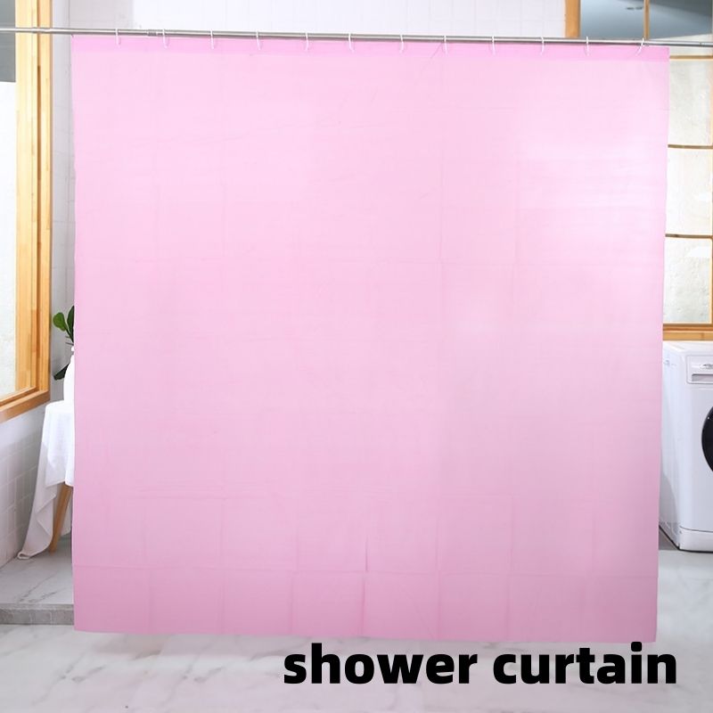 Solid color, shower curtain, PEVA fabric, thickened, waterproof, bathroom, no punching, partition curtain, bathroom, privacy, shower curtain ,large size 180*180cm