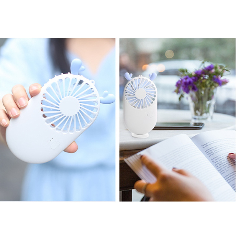 1PCs Cute Portable Mini Fan Handheld USB Chargeable Desktop Fans 3 Mode Adjustable Summer Cooler For Outdoor Travel Office