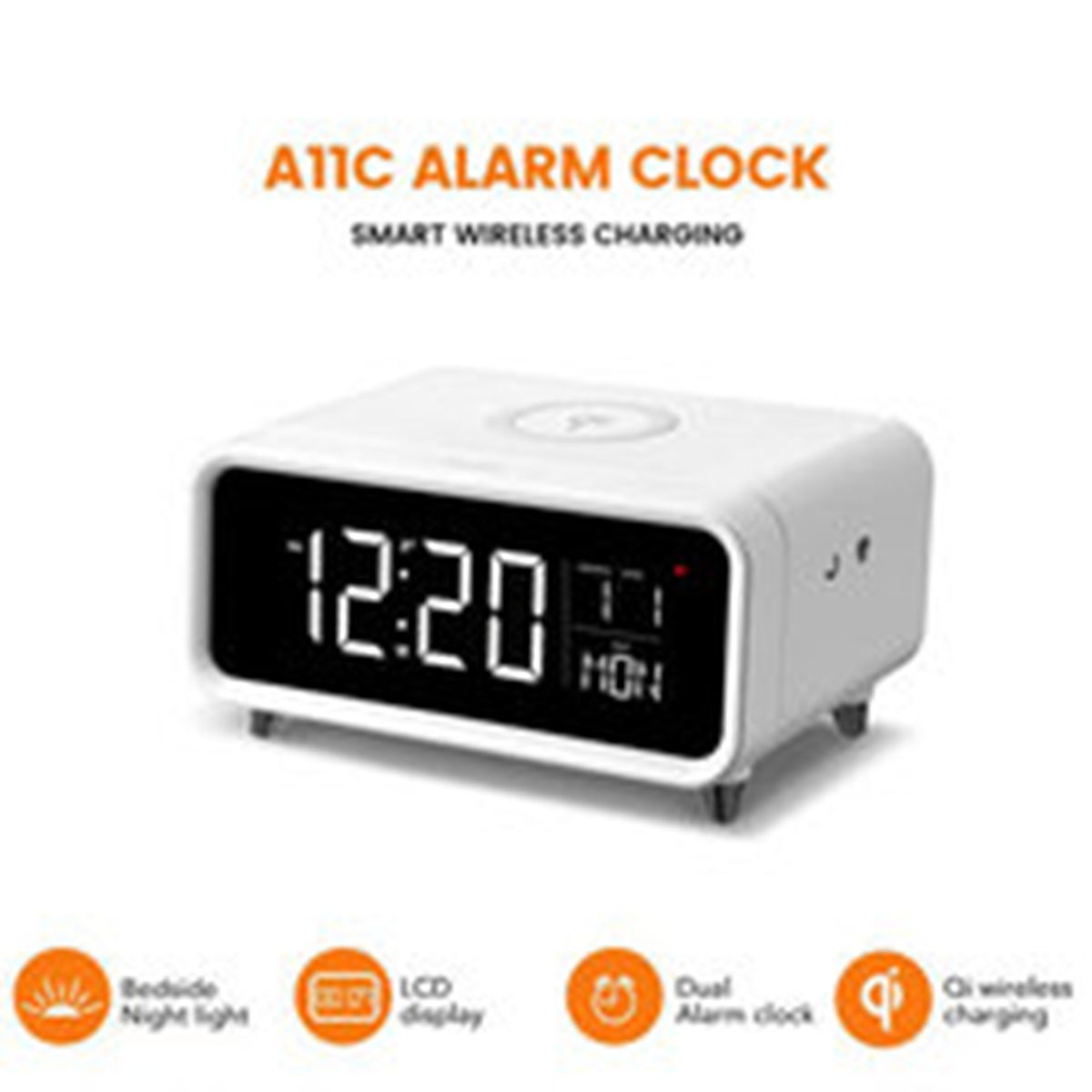 Multi functional bedside clock, desk lamp, bedroom, dormitory, wireless charging, colorful atmosphere, three-level touch adjustable night light