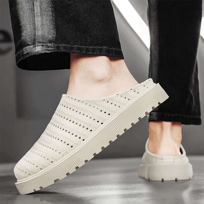 Youth Men Breathable Mesh Shoes Man Fashion Casual Flats Loafers Male Leisure Daily Slip On Footwears For Black