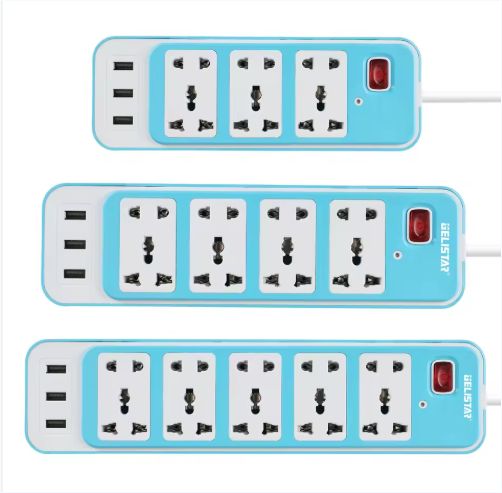 3 USB Charging Socket Universal 10 Outlets Electrical Extender Cord 
