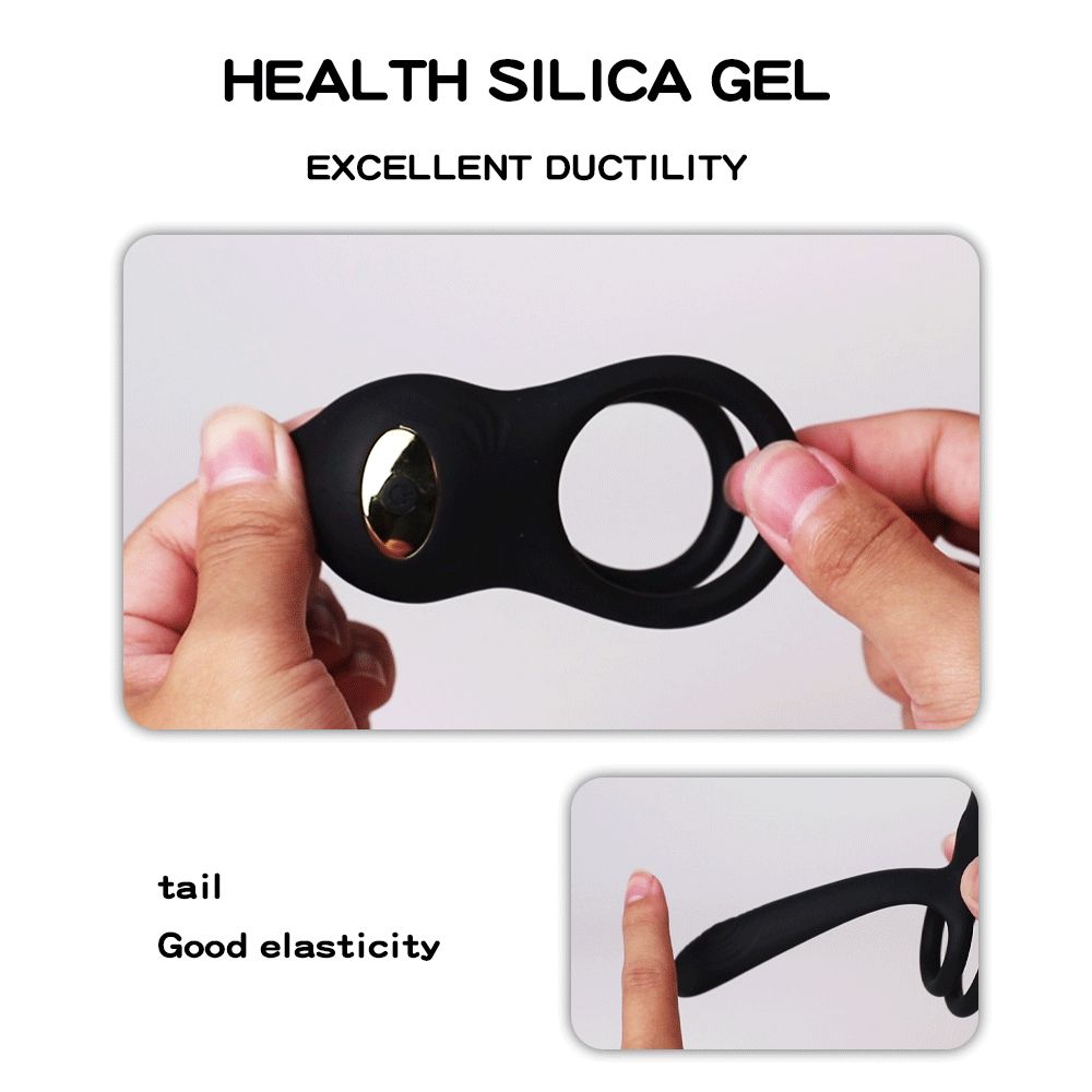 YY943 Vibrating Cock Ring, 3 in 1 Silicone Penis Ring with 10 Vibration Modes G-Spot & Clitoral Stimulator, Couple Vibrator Rechargeable Waterproof Adult Sex Toys with Remote Control for Men or Couples Play