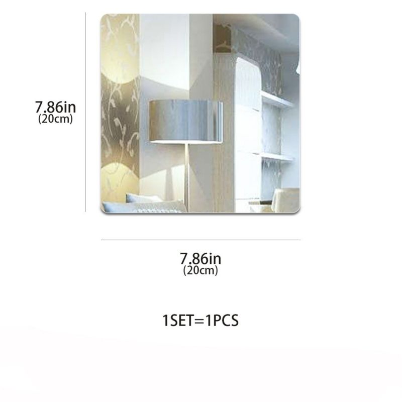 Unbreakable mirror 20*20cm,30*30cm Acrylic mirror wall stickers, self-adhesive full body mirrors, dressing mirror stickers CRRSHOP Wall stickable Soft mirror