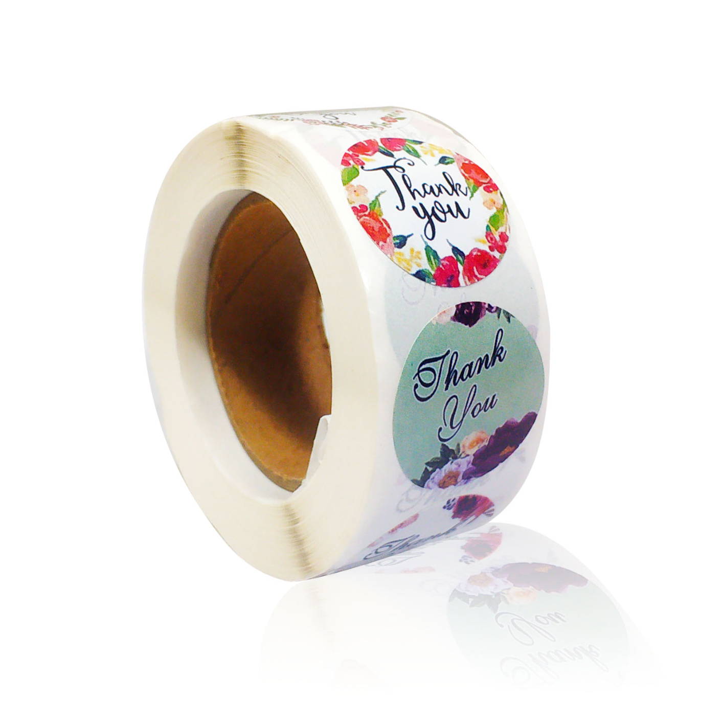 500 Pcs Thank You Stickers, 2.5 cm Round Flower Design Thank You Label ...