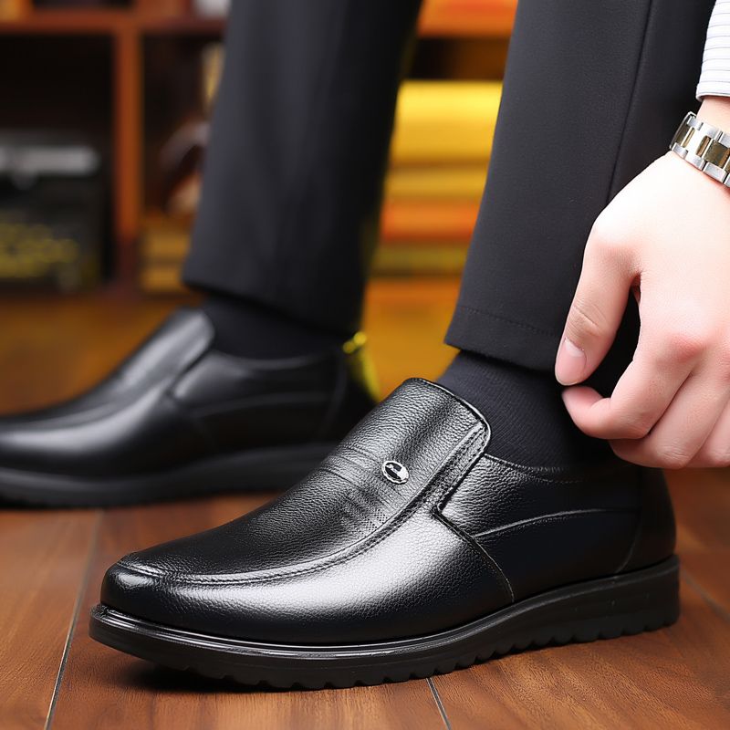 【Genuine Cow Leather】Men Classic Leather Shoes For Wedding Business Man Loafers Male Business Dress Footwears Of Black Brown