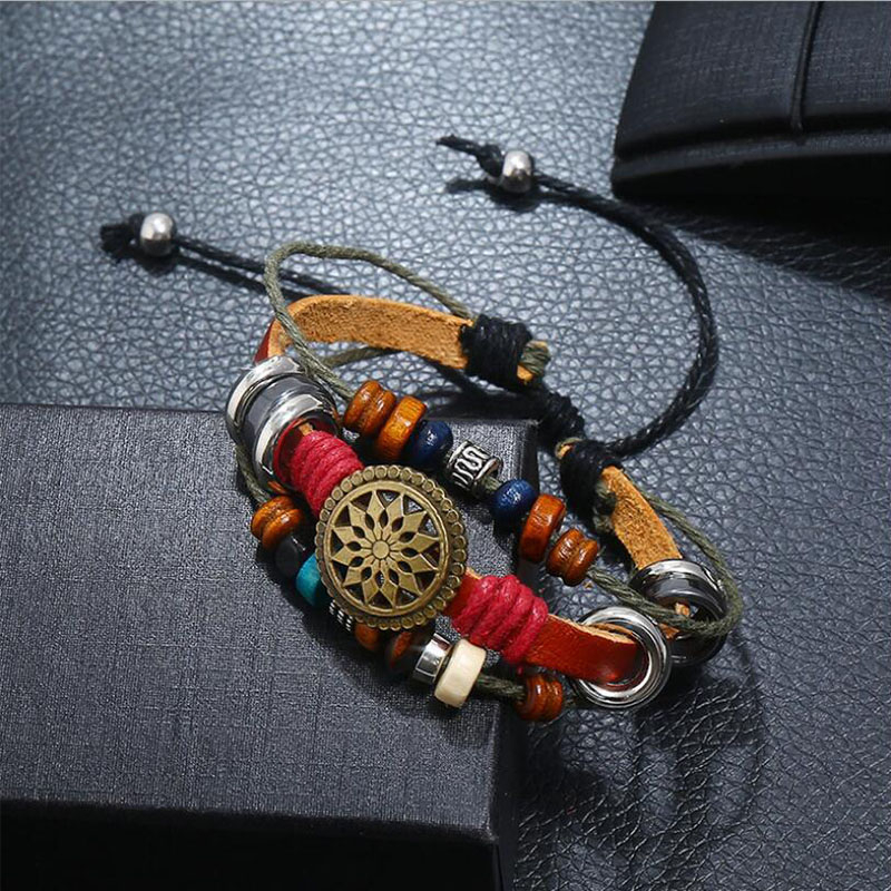 Women Lady Bohemia Wind Beaded Multi-layer Hand Woven Bracelet Jewelry