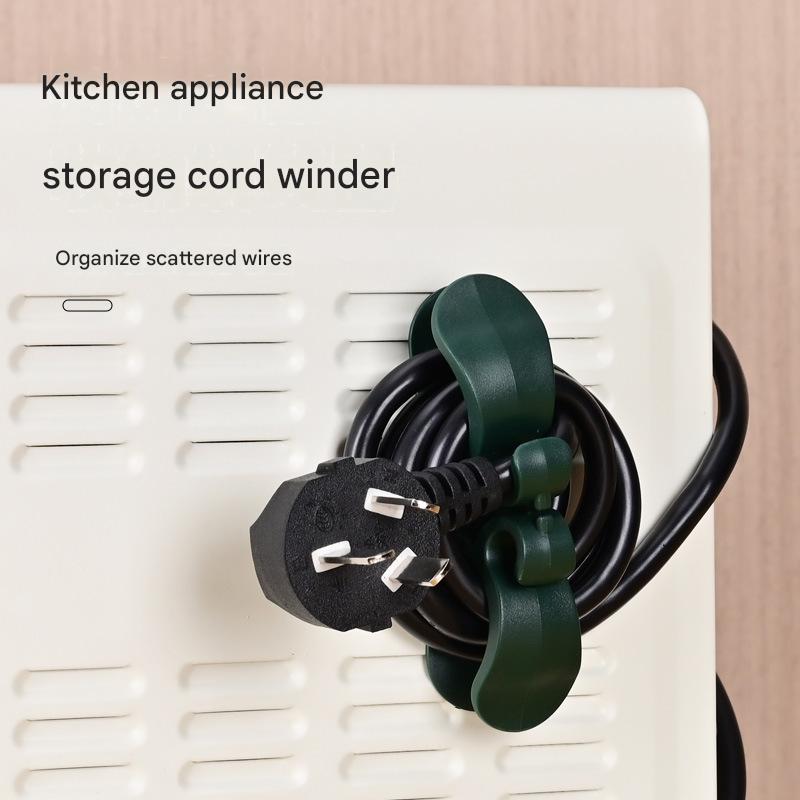 Home Appliance Cord Organizer Plug Fixing Clip Reusable Wire Winder Holder for Power Cable Arrangement & Storage
