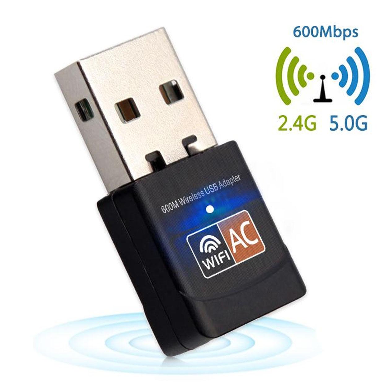 Wireless USB WiFi Adapter 600Mbps Wi Fi Dongle PC Network Card Dual Band Wifi 5 Ghz Adapter Lan USB Ethernet Receiver
