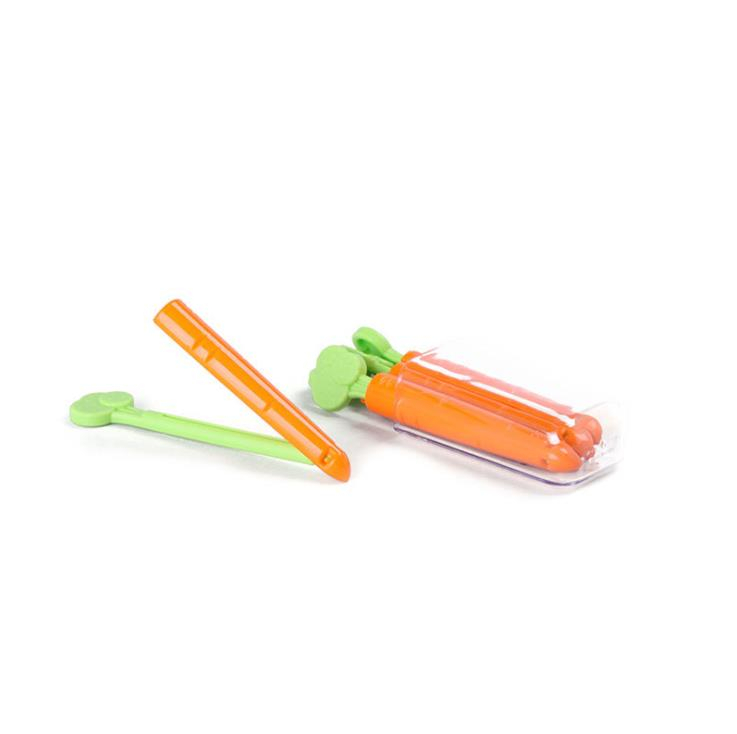 5PC Sealing Tongs Food Bag Closure Clip Cartoon Carrot Shape Moisture-Proof Clamp Fresh Keeping Sealing Clip Kitchen Accessories