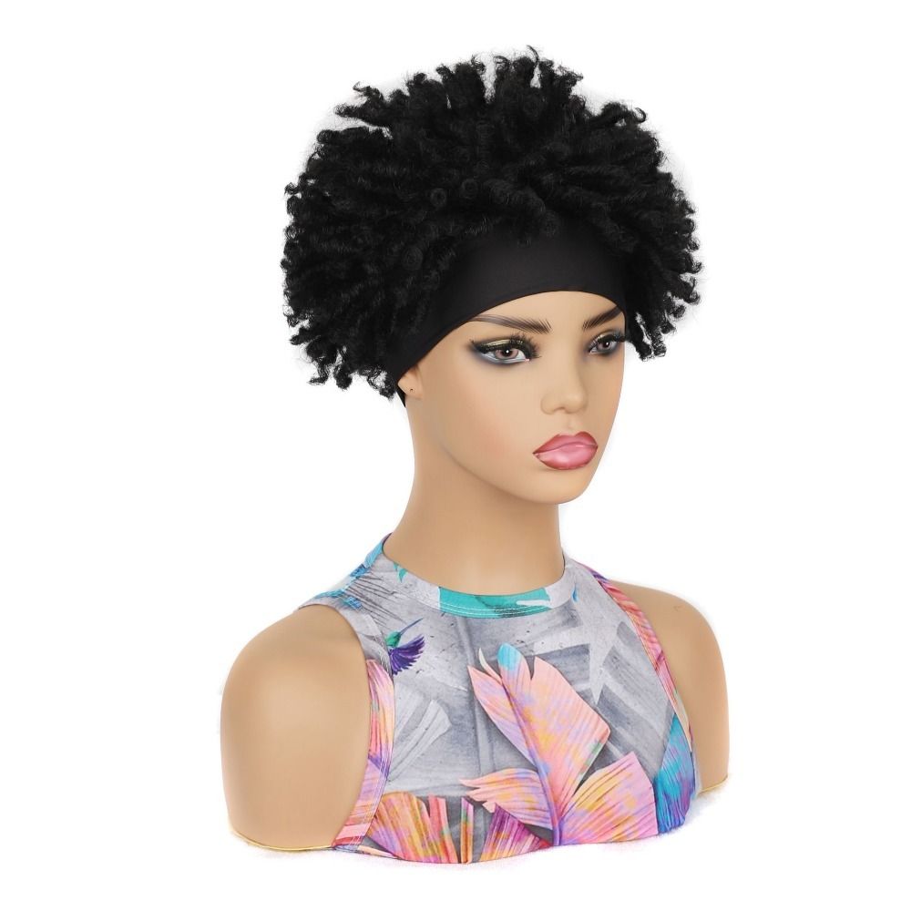 TopKiss Cool Ice Silk Wig Headgear for Women - Generous Curly Style with Headband