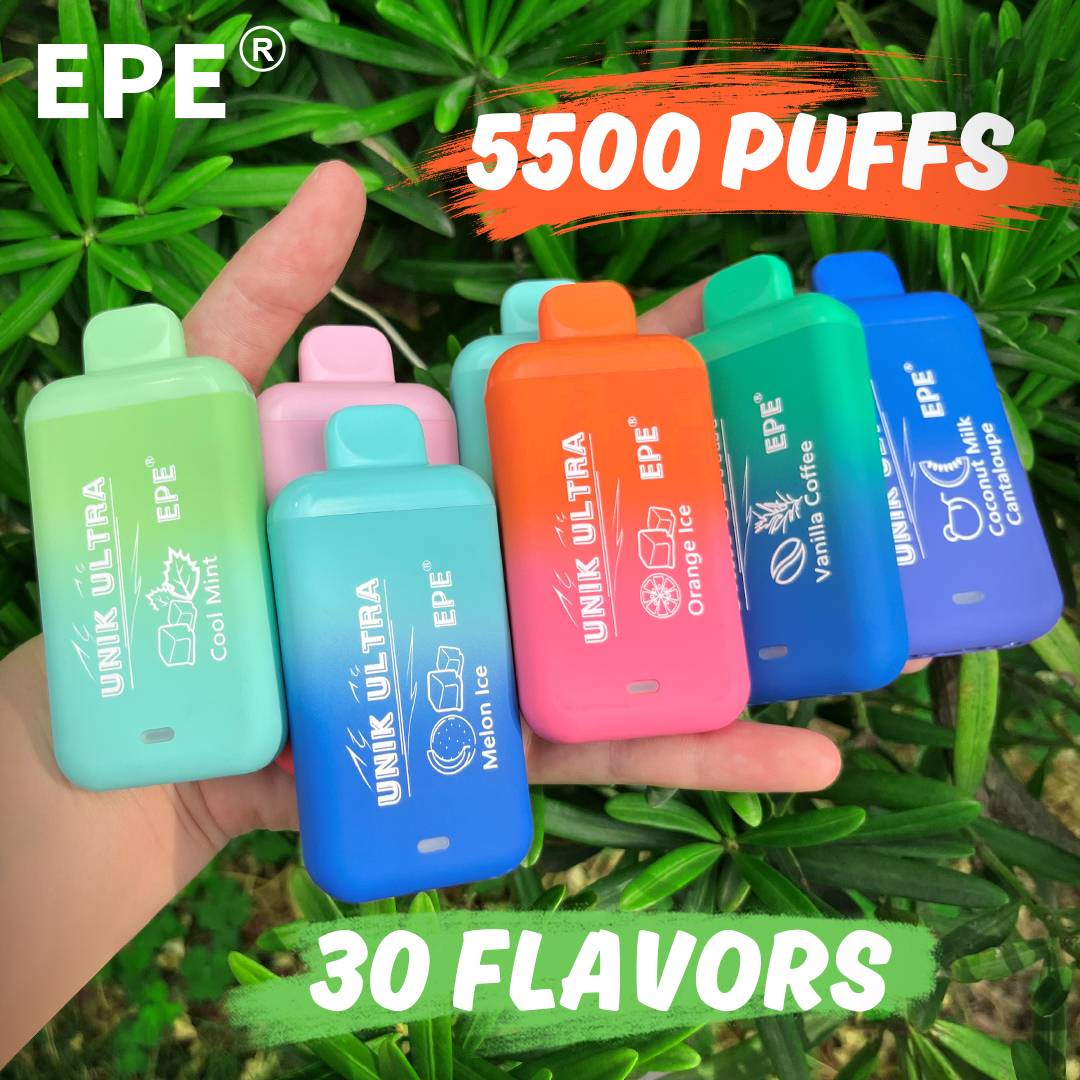 EPE Unik Ultra Electronic Cigarette Type C Rechargeable Pen Hookah 5500 Puffs Pod Device Disposable Vapes EPE UNIK PRO 6000PUFFS 550mAh 2% 5% Nicotine 14ML 13ml Disposable Vape EPE 5500puffs E-Cigarette ODM Vape Vs Fume Elux Puff Plus Vape Pod Custom Disposable Vape 