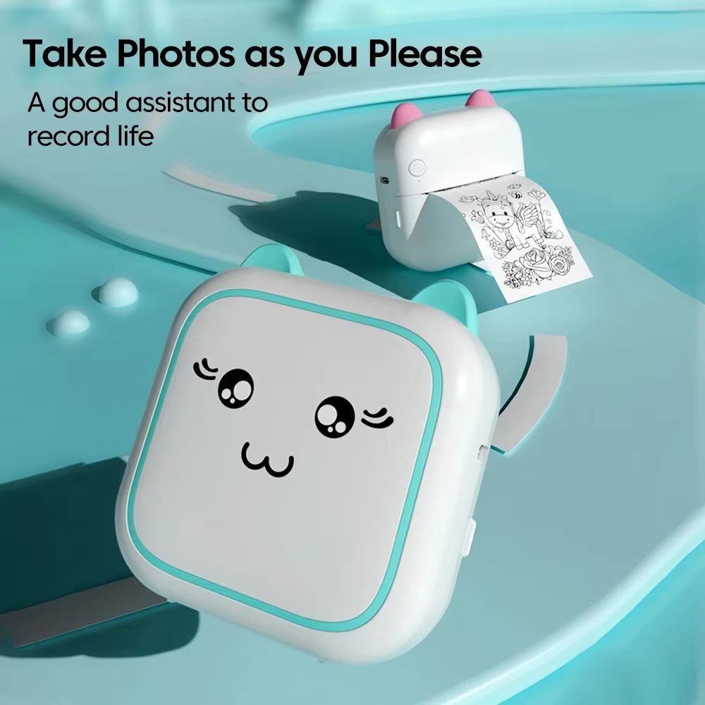 M5 Mini Printer Portable Label Self-adhesive Sticker Color Thermal Paper Wireless Bluetooth Printing For Phones Photo