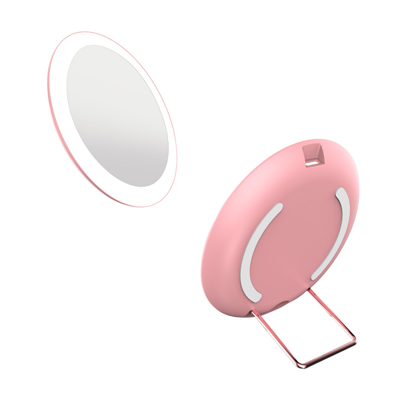 Compact Mirror LED Lighted Makeup Mirror Power Bank, Ring Lights  Portable Charger Vanity Mirror for Daily Office Travel Trips Gift
