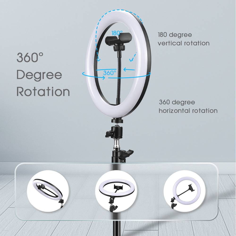 VEONAM RGB video light Selfie Ring Light Photography led light lamp with mobile Holder large tripod stand for Youtube tiktok ringlight 10inch 12inch fill light