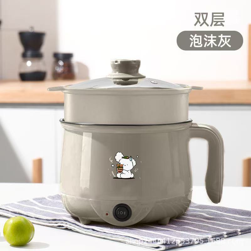 Hot-selling portable multi-functional electric cooking pot, electric hot pot, mini instant noodle pot, with a thickened non-stick inner pot.