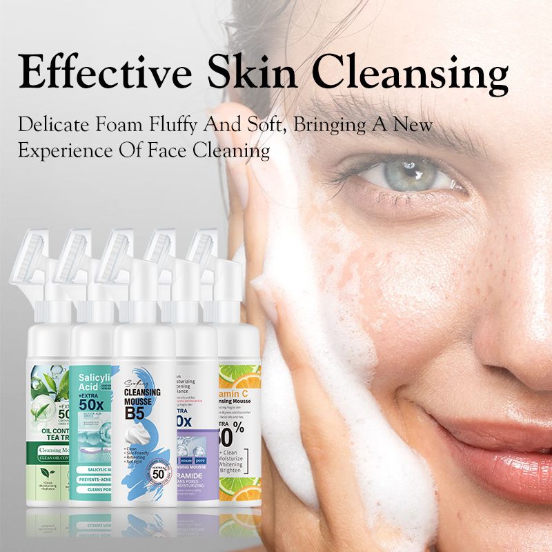 150ml Salicylic Acid Tea Plant Facial Cleansing Mousse Mild Cleaning, Moisturizing, and Oil Control Facial Cleanser Skin Care Product