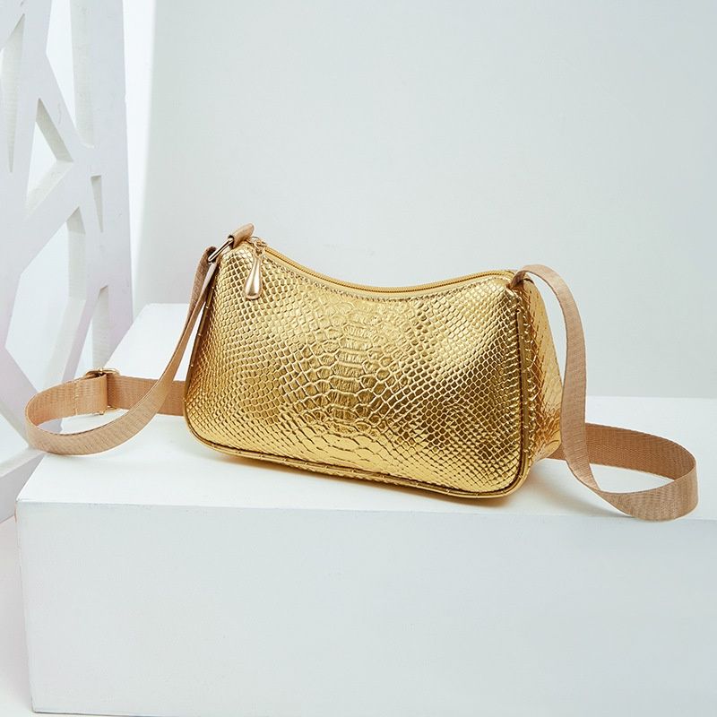 Snake Pattern Hobo Bag Fashion Women Underarm Bag Elegant Single Shoulder Phone Bag