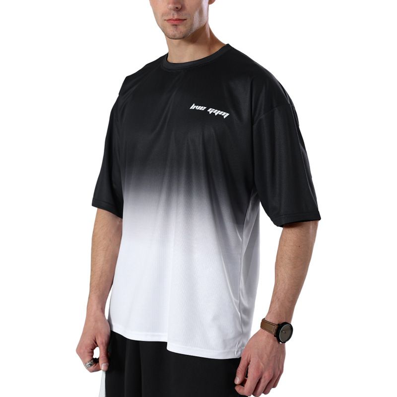 D-29 Men's Summer Crewneck Short Sleeve Quick-Drying Printed Sports T-Shirt