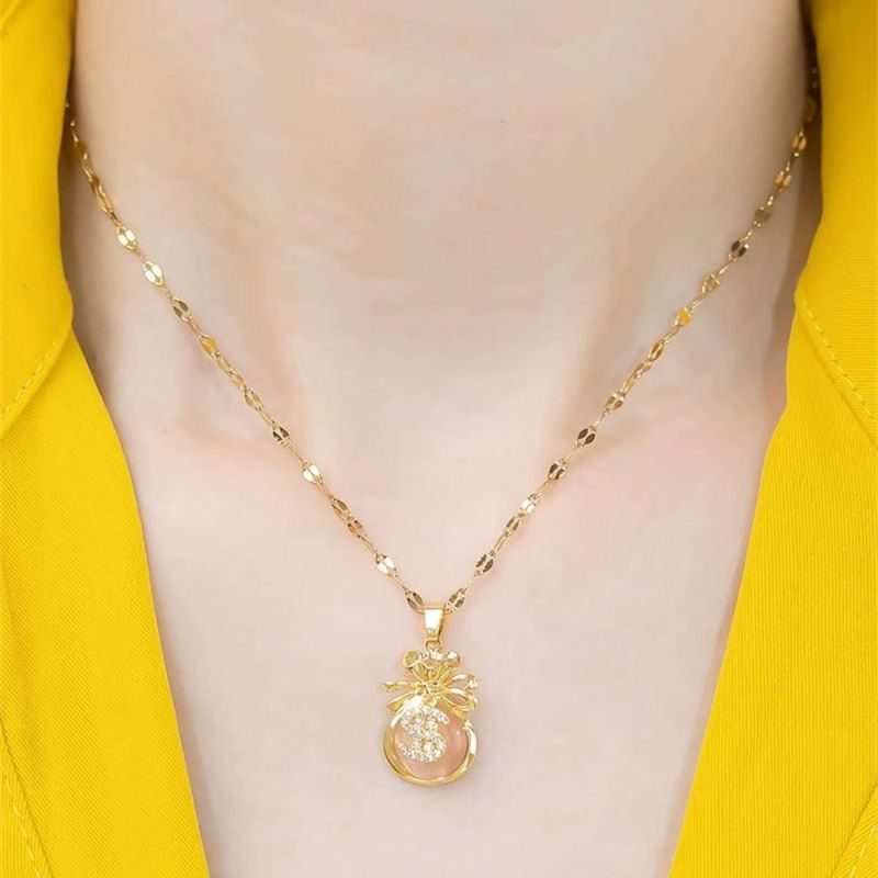 Lucky Bag Coin Necklace free shipping pendant chain