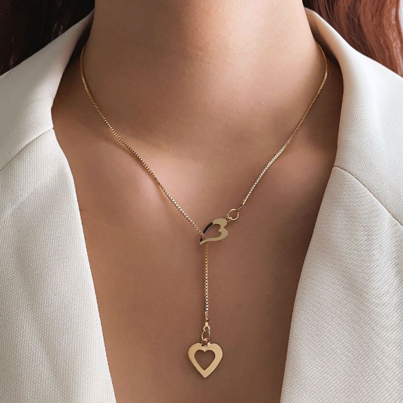Double Love tassel necklace CRRSHOP lovers gold necklace, free shipping 