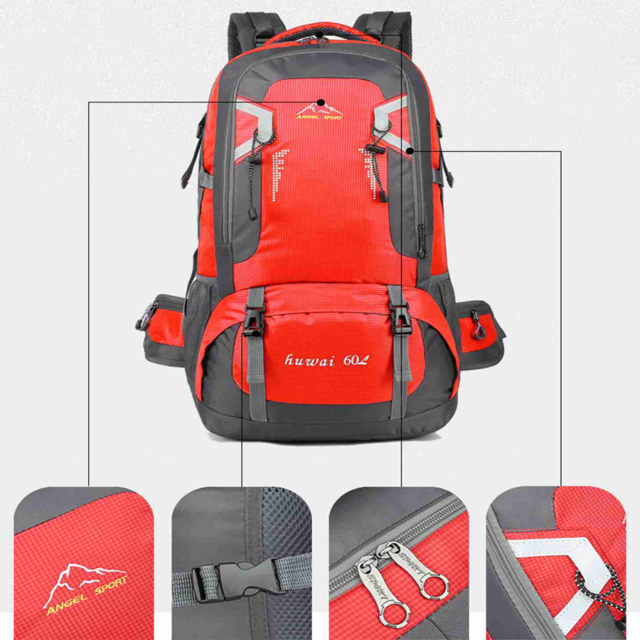 Mountaineering Bag, Outdoor Travel Backpack, Large-capacity Waterproof And Wear-resistant Hiking Bag, 60L Backpack With Headphone Jack