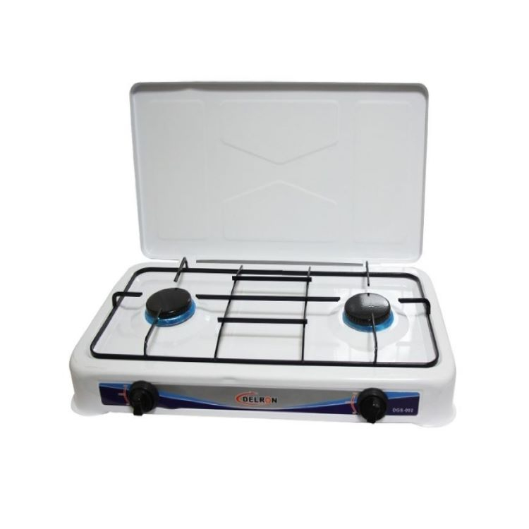 Delron Table Top Gas Cooker - 2 Burner White