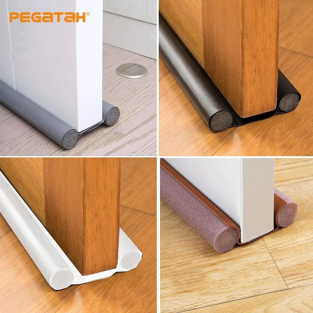 95*10cm Waterproof Seal Strip Draught Excluder Stopper Door Bottom Guard Double Silicone Rubber Seal Dustproof Soundproof