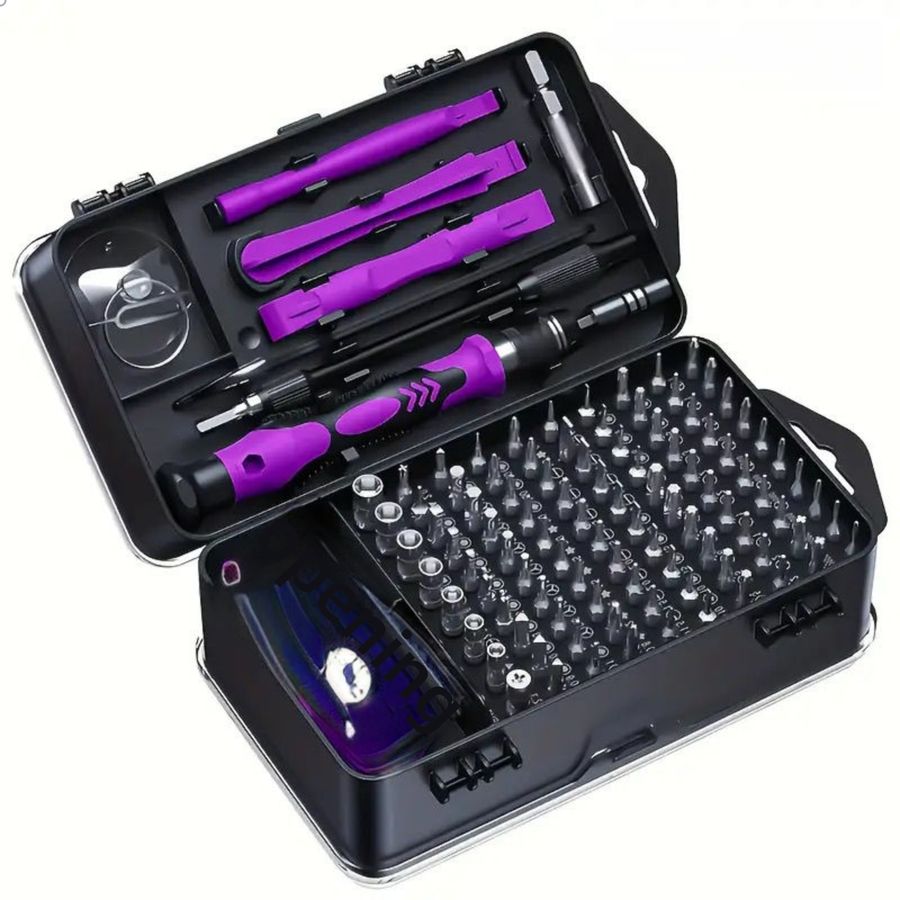 115-in-1 Precision Screwdriver Set - Magnetic Repair Tool KitBlack purple style