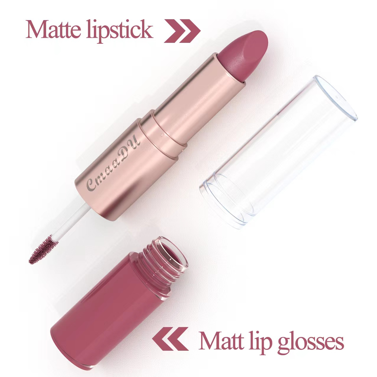 CmaaDu  Matte lipstick&Matt lip gloss  Double headed Makeup Matte Lips Cosmetic Long Lasting Velvet Liquid Lipstick   Sexy Lip 