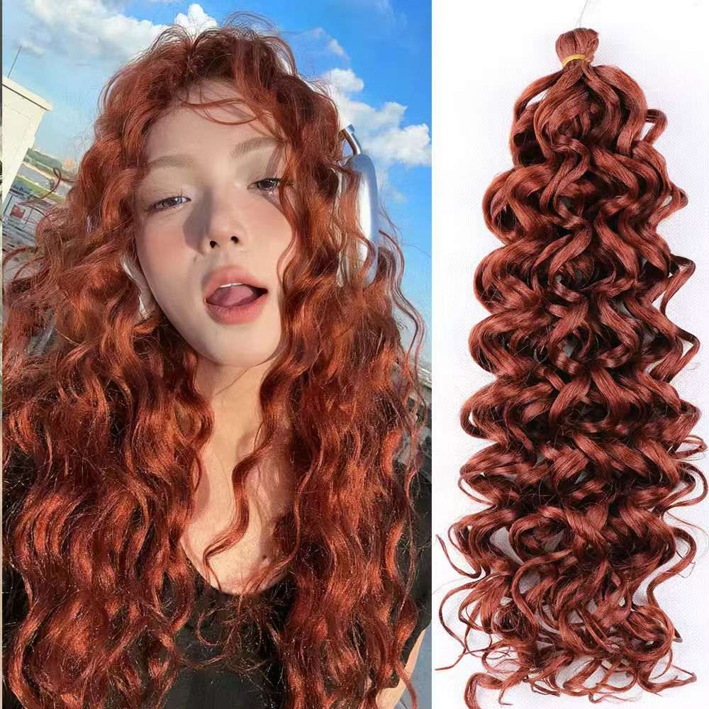 Wig Latin American curly wig big curly Hawaiian curly crochet braided fluffy gradient color hair extension water ripple wave curl