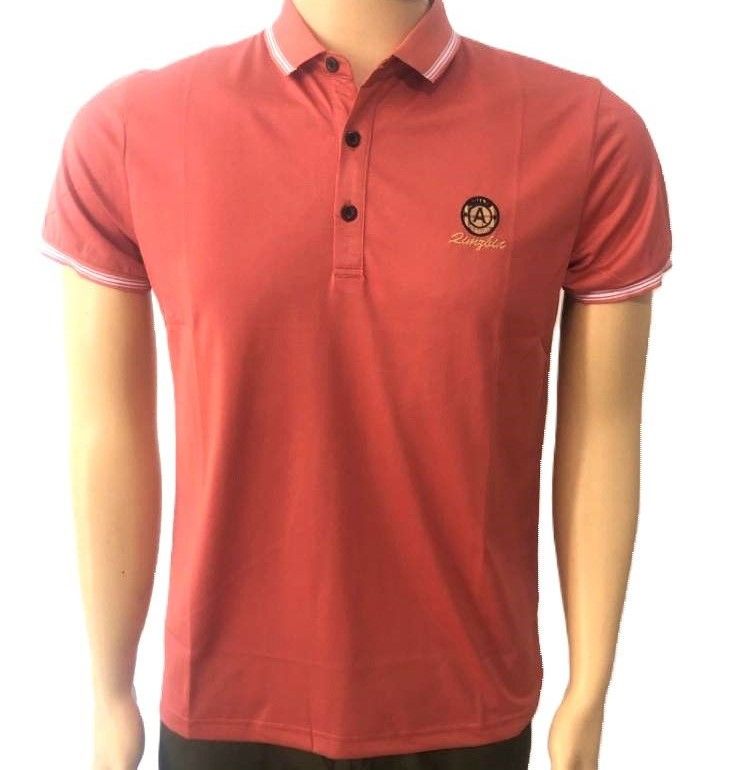 Men's Polo T-shirt European Luxury Men's Customized Logo Plus Size Men's Knitted Golf Polo Shirt PINK