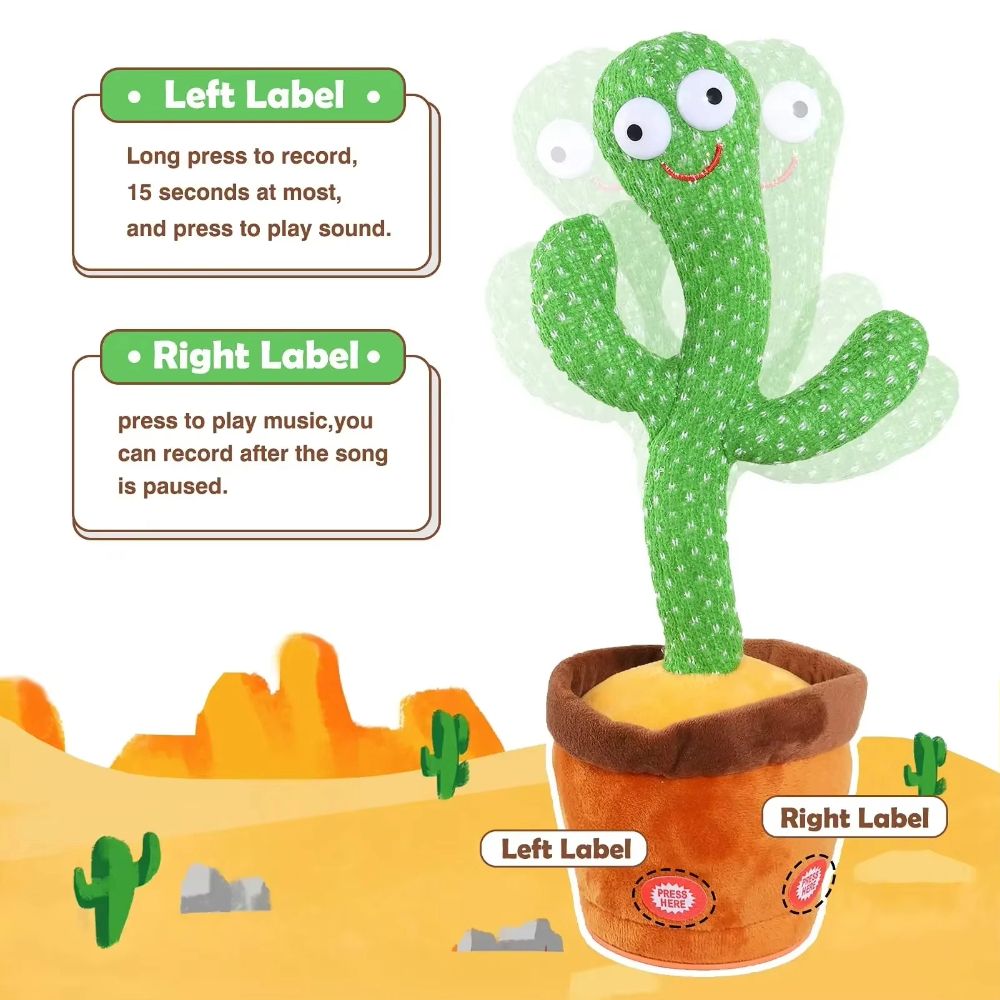 Talking Cactus Baby Toy Dancing Cactus Repeats What You say for Kids with 120 English Songs Dancing Toy for Gift Toddle Girls Boys