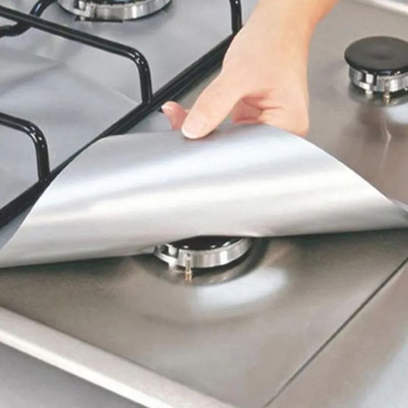 2Pcs Gas Stove Protectors Kitchen Reusable Burner Covers Mat Protector Cleaning Pad Liner Cover Top Gas Stove Protectors
