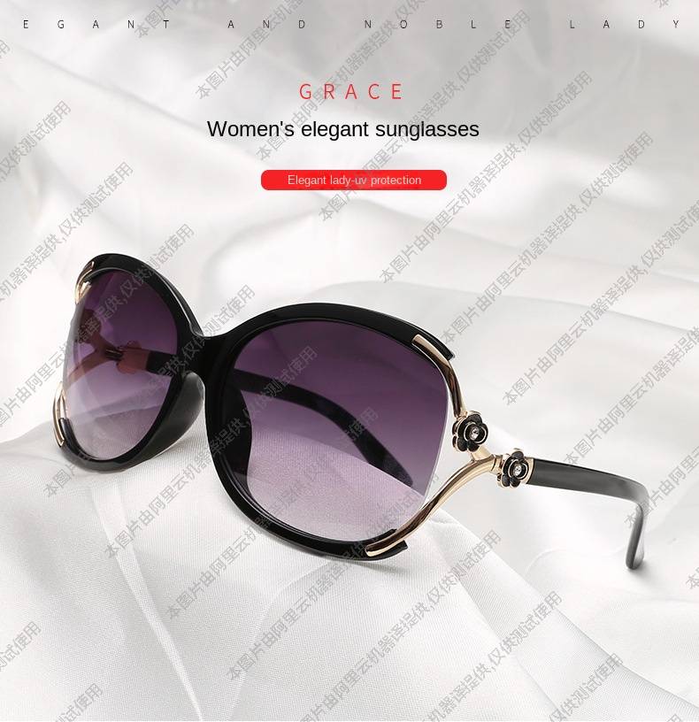 Sunglasses hollowed out, dot painted rose sunglasses, fashionable and versatile, large frame solar eyes