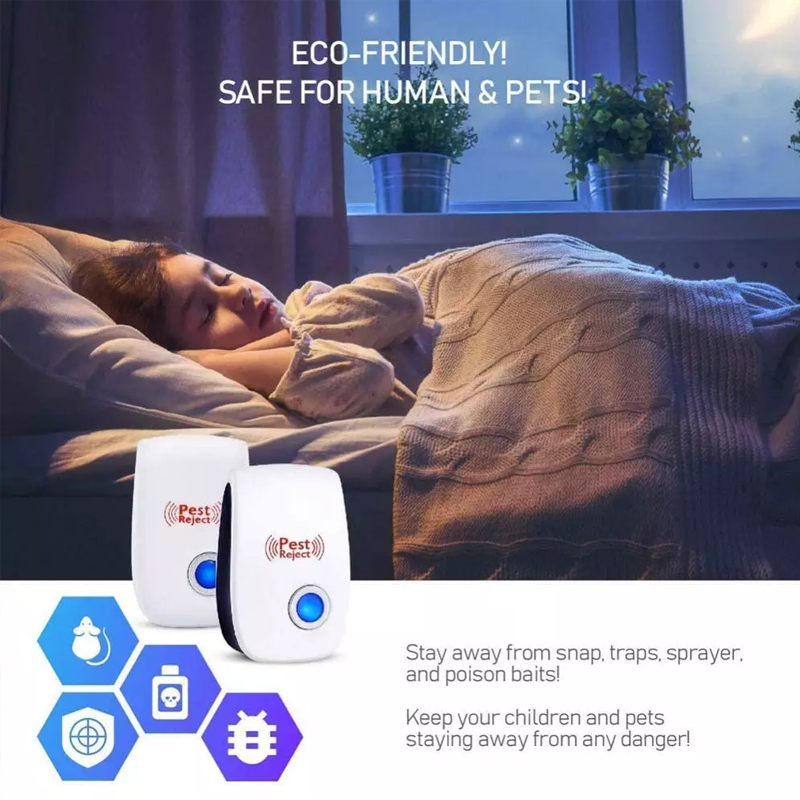 Ultrasonic Pest Repellent Indoor Pest Control Electronic Plug-in Insect Repellent for Home, Office, Kitchen, Warehouse