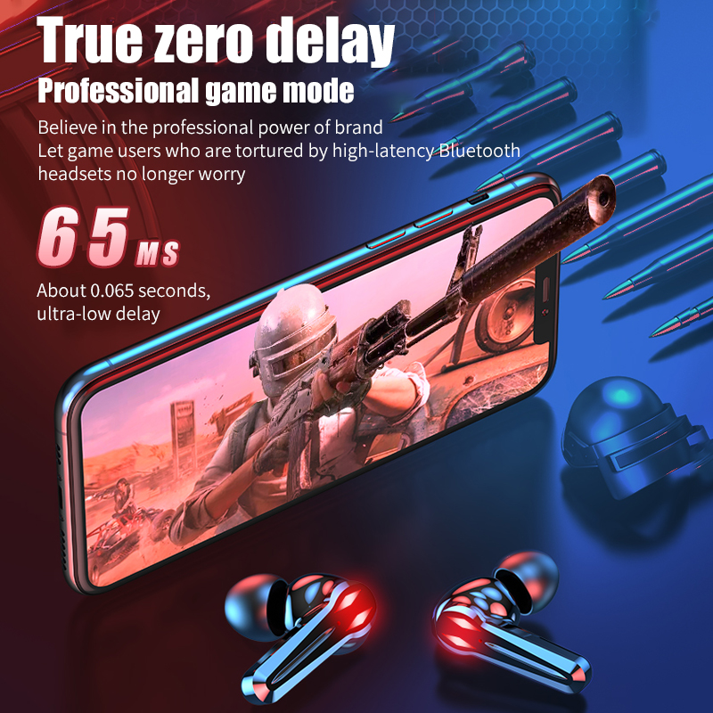 Game/music mode Low-Latency Bluetooth Earphones TWS 5.1 Wireless Microphone Touch Control