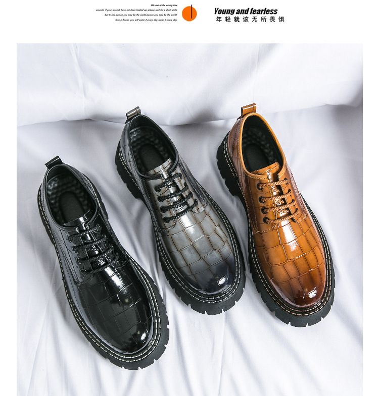 New men's thick-soled height-increasing club fashion shoes for Spring and Autumn 2025 cross-border large-sized men