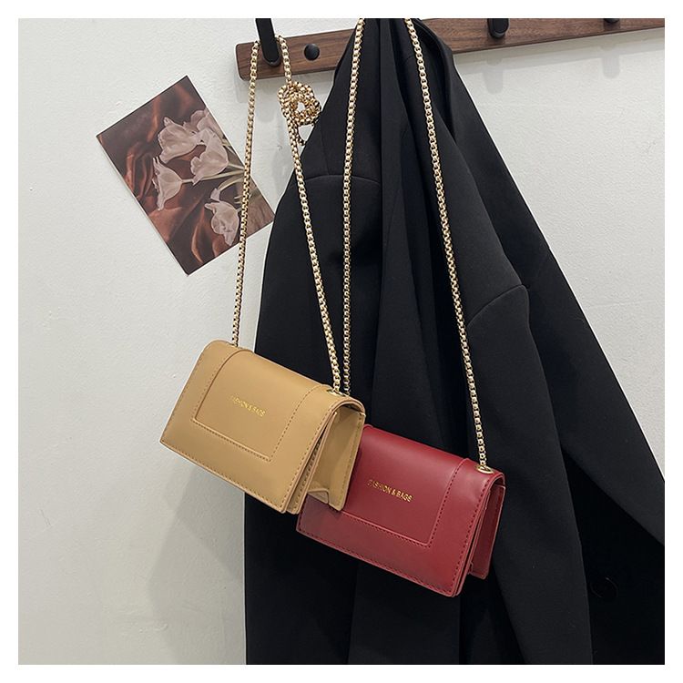 Bag women 2024 winter new fashion single shoulder chain crossbody small square bag small casual simple letter small square bag YY6213