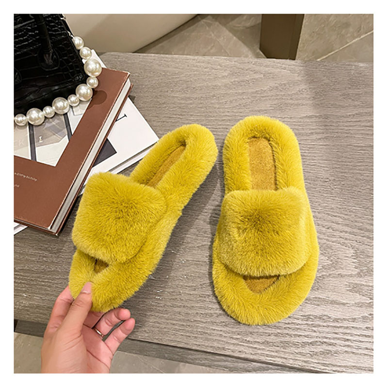 11 women's fur slippers warm cotton slippers cute casual shoes